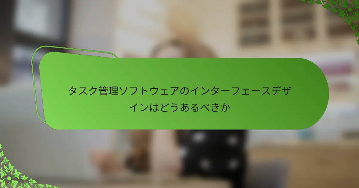 タスク管理ソフトウェアのインターフェースデザインはどうあるべきか