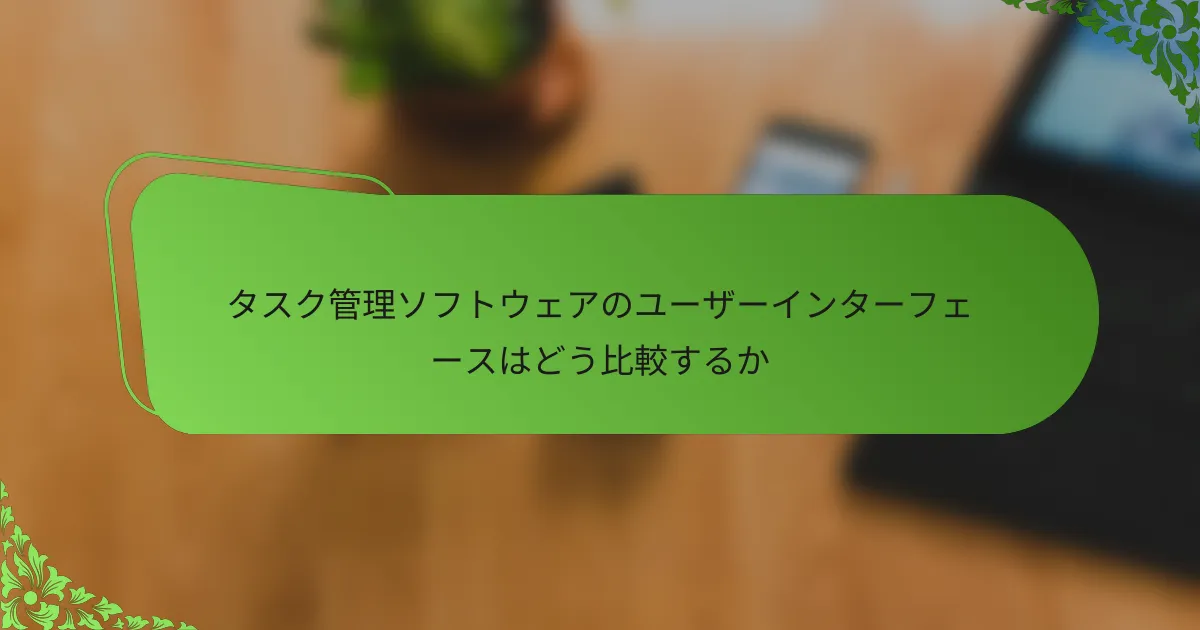 タスク管理ソフトウェアのユーザーインターフェースはどう比較するか
